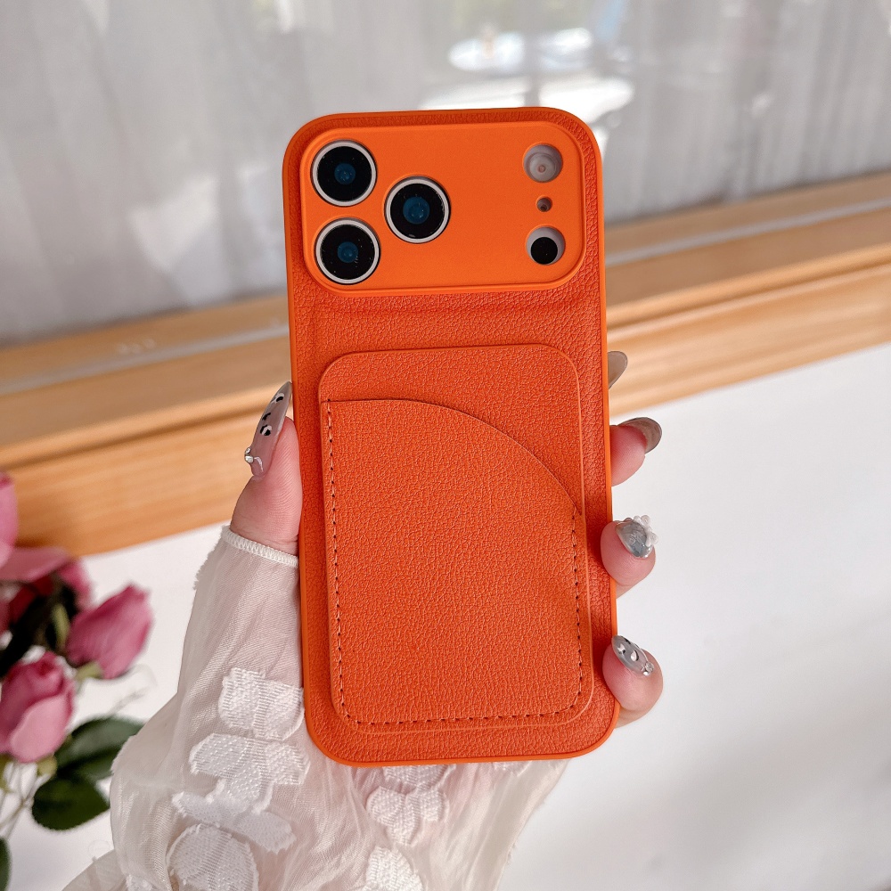 Iphone Tablet Accessories - Luksusowe, zaawansowane, pomarańczowe skórzane etui na
